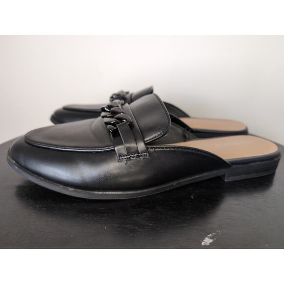 Lane Bryant chunky black loafer style mules 10 - Picture 5 of 9